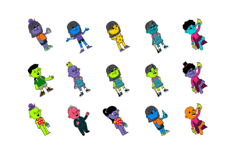 Collection of different characters to repres