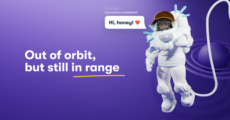Illustration of astronaut using Wifi calling