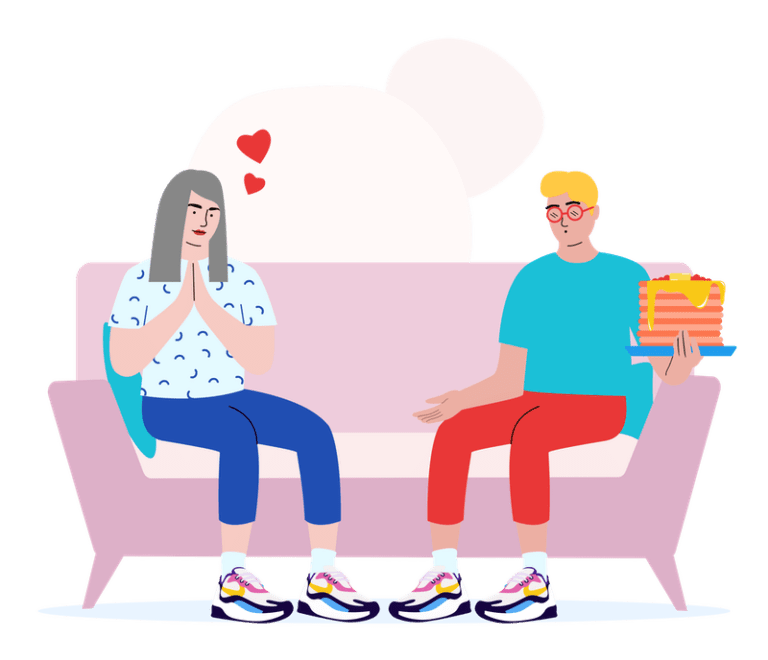 2 People sitting on Sofa
