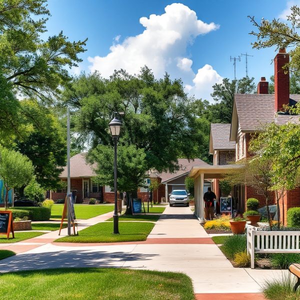 T-Mobile Plans, Coverage & Stores in Aberdeen Green, Houston TX 77095 A vibrant street scene in Aberdeen Green, Houston, TX (77095), showcasing a quiet suburban neighborhood with lush greenery and mature oak and pecan trees lining