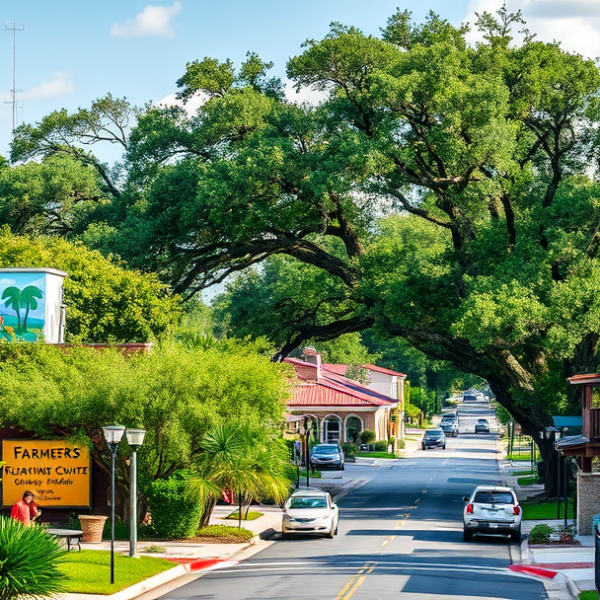 AT&T Coverage, Stores & Plans in Alafaya, Orlando FL 32826 A vibrant street scene in Alafaya, Orlando, FL 32826, featuring lush greenery and mature oaks lining the neighborhood. In the background, a mural inside a commu