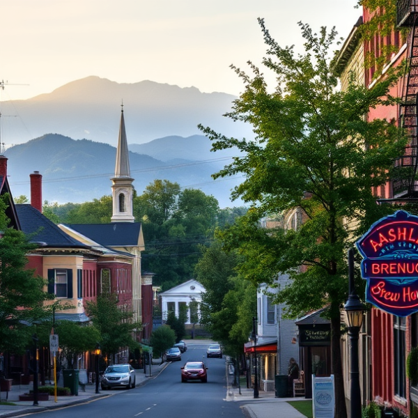 AT&T Coverage, Stores & Plans in Ashley, Wilkes-Barre PA 18706 A vibrant street scene in Ashley, Wilkes-Barre, PA (zip 18706), showcasing a charming mix of historic brick houses with ornate cornices and colorful rowhomes, l