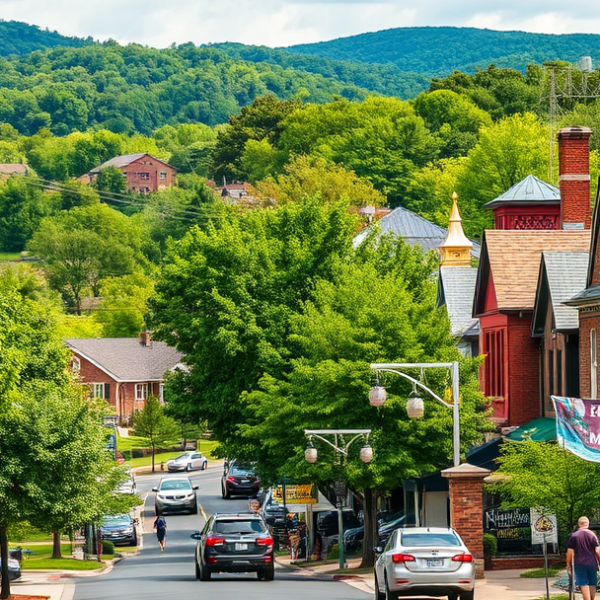 AT&T Coverage, Stores & Plans in Aspen Hill, Silver Spring MD 20916 A vibrant street scene in Aspen Hill, Silver Spring, MD 20916, showcasing the diverse neighborhood with lush greenery and mature trees lining suburban streets.