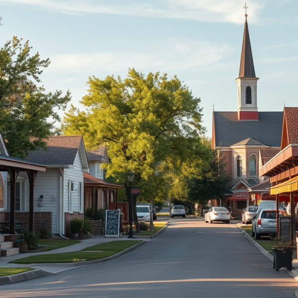 AT&T Coverage, Stores & Plans in Attica Township, Wichita KS 67235 A vibrant street scene in Attica Township, Wichita, KS 67235, showcasing a charming neighborhood with colorful murals depicting local history and community spir