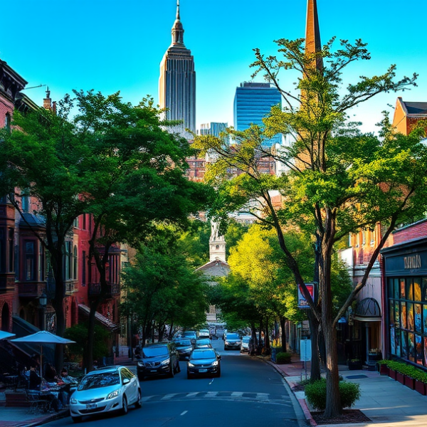 AT&T Coverage, Stores & Plans in Back Bay East, Boston MA 02117 A vibrant street scene in Back Bay East, Boston, MA (02117), showcasing historic brownstones with ornate ironwork and classic bay windows lining tree-lined Comm