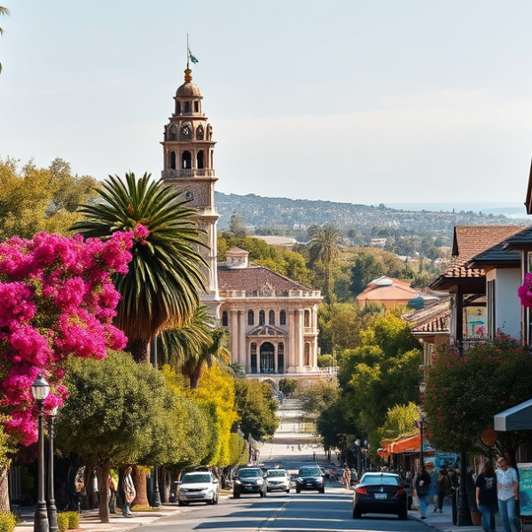 T-Mobile Plans, Coverage & Stores in Balboa Park, San Diego CA 92134 A vibrant street scene in Balboa Park, San Diego, CA 92134, showcasing lush greenery and historic Spanish Revival and Craftsman-style homes lining the avenue. I