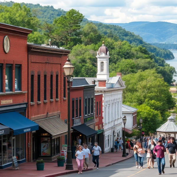 AT&T Coverage, Stores & Plans in Barboursville, Huntington WV 25710 A vibrant street scene in Barboursville, Huntington, WV (25710), showcasing a charming neighborhood with historic brick storefronts and cozy cafés, including a