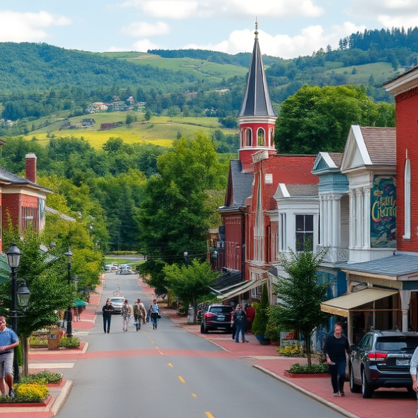 AT&T Coverage, Stores & Plans in Barboursville, Huntington WV 25711 A vibrant street scene in Barboursville, Huntington, WV 25711, showcasing a picturesque neighborhood with lush, tree-lined boulevards and rolling hills in the b