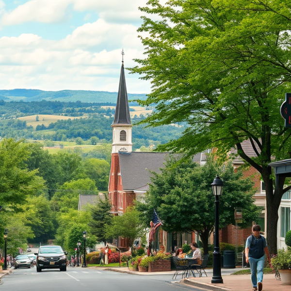 T-Mobile Plans, Coverage & Stores in Bellevue, Nashville TN 37221 A vibrant street scene in Bellevue, Nashville, TN 37221, showcasing lush green landscapes and rolling hills in the distance. Quaint, tree-lined streets feature