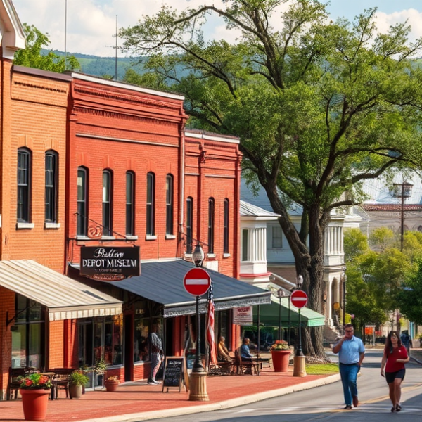 T-Mobile Plans, Coverage & Stores in Belton, Temple TX 76504 A vibrant street scene in Belton, Temple, TX 76504, showcasing charming early 20th-century brick storefronts and historic homes with wraparound porches, nestled