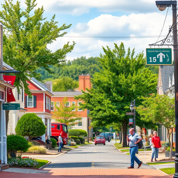 T-Mobile Plans, Coverage & Stores in Buckhall, Manassas VA 20111 A vibrant street scene in Buckhall, Manassas, VA (20111), showcasing a cozy neighborhood with historic Craftsman and colonial-style homes featuring inviting por
