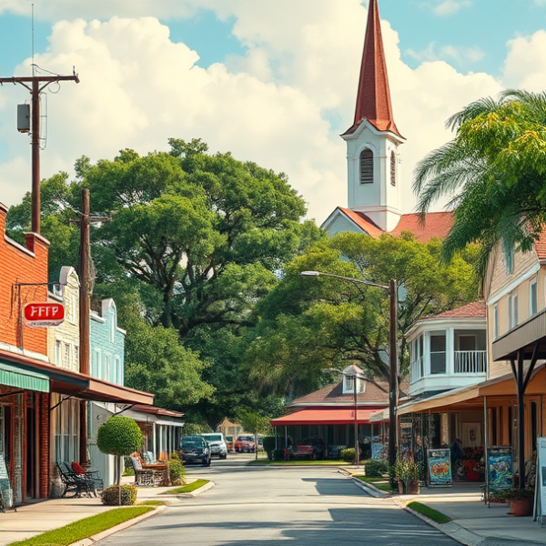 AT&T Coverage, Stores & Plans in BVL, Kissimmee FL 34743 A vibrant street scene in BVL, Kissimmee, FL (34743), showcasing a lively neighborhood with colorful murals depicting local history and cultural motifs on build