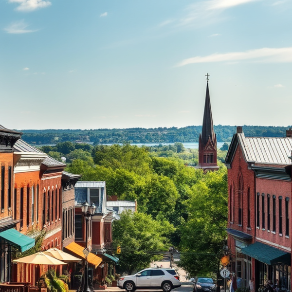 T-Mobile Plans, Coverage & Stores in Cambridge, Louisville KY 40220 A vibrant street scene in Cambridge, Louisville, KY 40220, showcasing a blend of historic and modern architecture with charming brick row houses and cozy storef