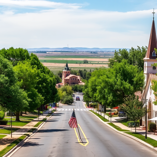 T-Mobile Plans, Coverage & Stores in Canyon Country Club Estates, Amarillo TX 79124 A vibrant street scene in Canyon Country Club Estates, Amarillo, TX 79124, showcasing lush green lawns and mature trees lining quiet residential streets. In the
