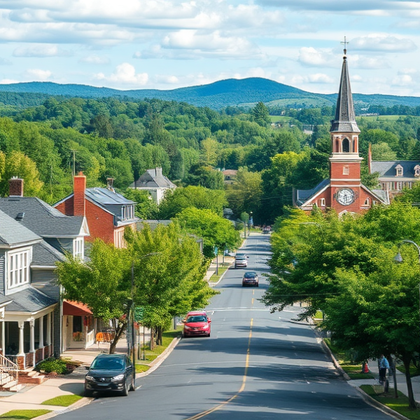 AT&T Coverage, Stores & Plans in Cedar Crest, Allentown PA 18104 A vibrant street scene in Cedar Crest, Allentown, PA 18104, showcasing a charming residential neighborhood with historic Craftsman-style houses featuring inviti