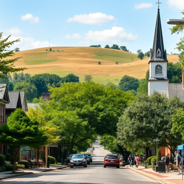 AT&T Coverage, Stores & Plans in Cedar Crest, Dallas TX 75339 A vibrant street scene in Cedar Crest, Dallas, TX 75339, showcasing lush greenery and mature trees lining quiet residential streets with charming Craftsman and