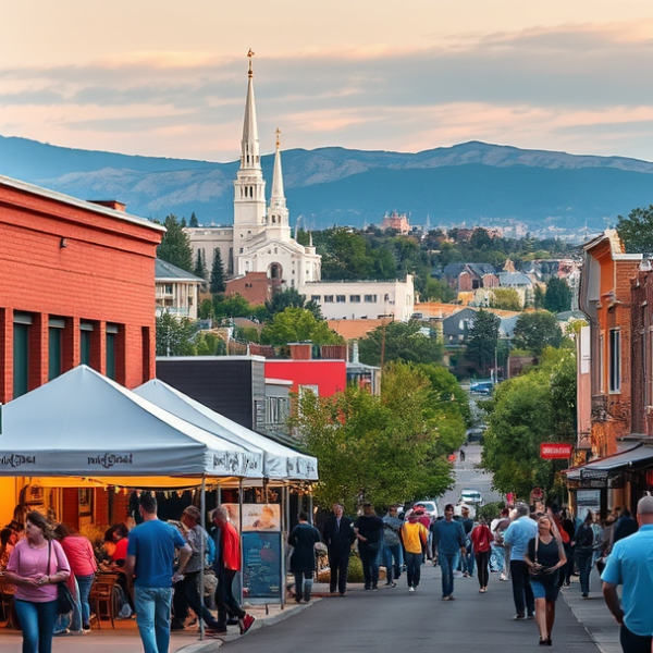 T-Mobile Plans, Coverage & Stores in Central Denver, CO 80248 A vibrant street scene in Central Denver, CO 80248, capturing the neighborhood's blend of modern and historic charm: colorful murals depicting local history and