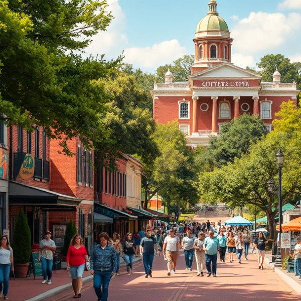 AT&T Coverage, Stores & Plans in University of Georgia, Athens GA 30601 A vibrant street scene in Athens, Georgia’s 30601 neighborhood, featuring the historic University of Georgia campus in the background with iconic landmarks like