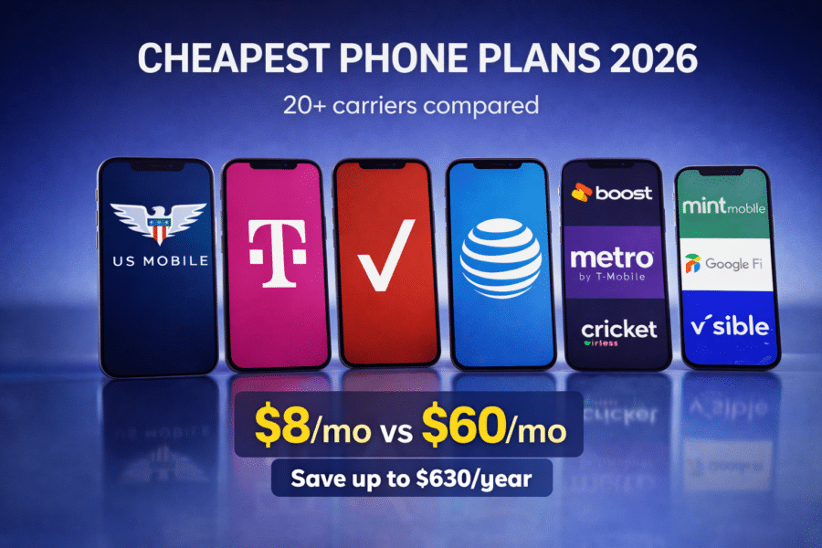 Cheap phone plans in 2026: 20+ carriers ranked by price