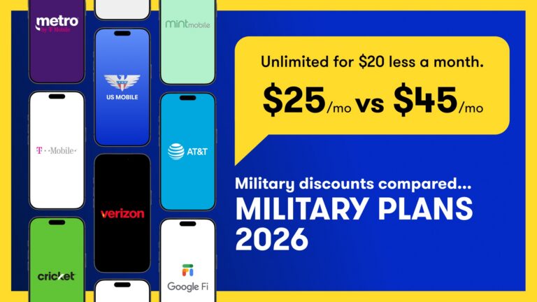 Military phone plans 2026: us mobile unlimited at $25/mo vs t-mobile essentials military at $45/mo